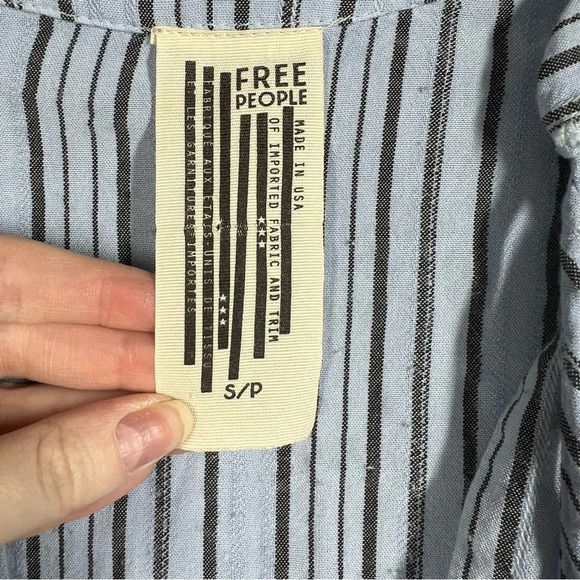 Free People Blue Striped Rhythm Of The Night Tunic Top - Picture 3 of 7